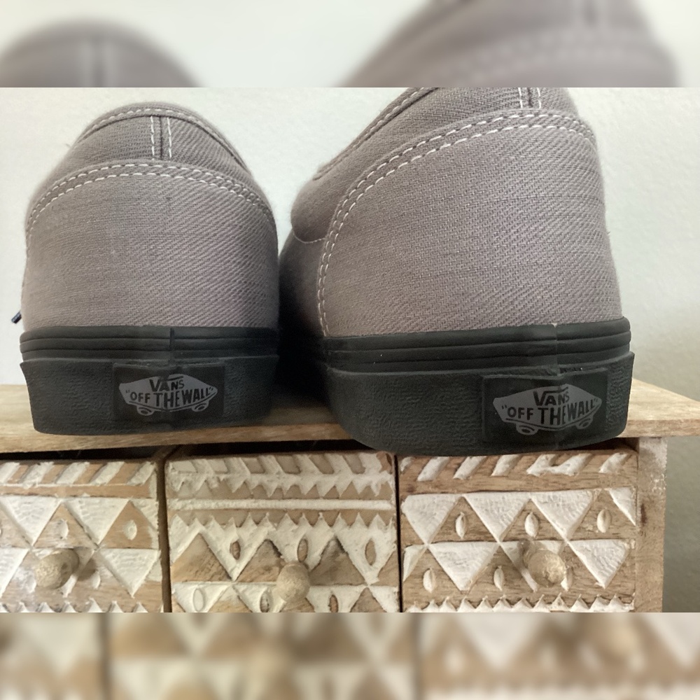 Vans Authentic Grey Canvas Sneakers | Men’s 9.5 | Clean & Classic - Picture 8 of 13